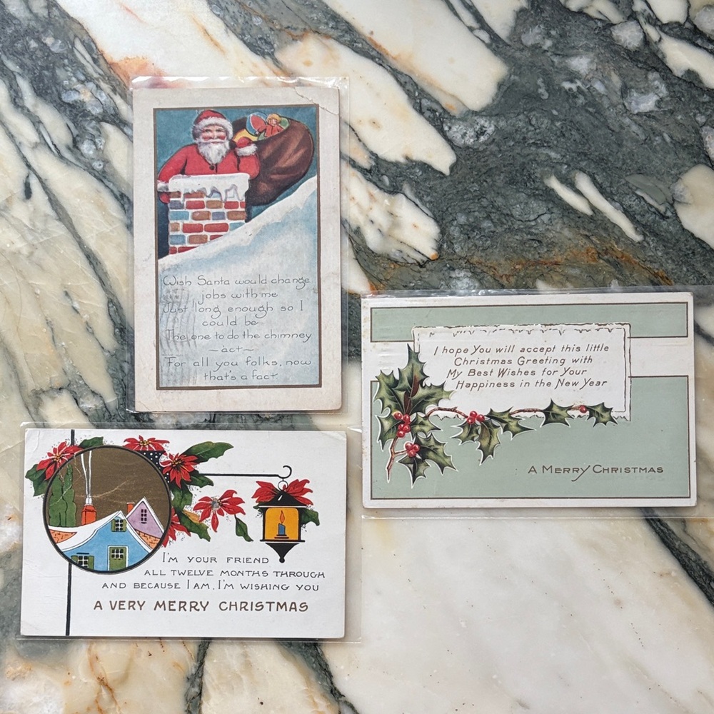 Vintage Christmas Greeting Cards Set by Whitney Made